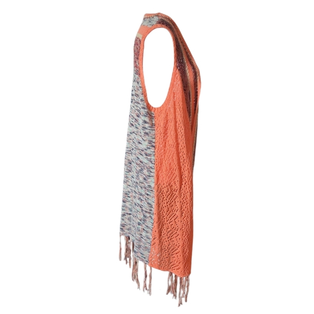 OSO Casuals Open Knit Duster with Tassels Bohemian Size: XL - Picture 3 of 5